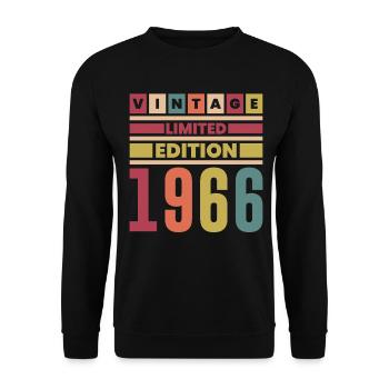 Anniversaire 1966 Vintage Limited Edition Rétro  - Sweat-shirt Unisexe - noir - Devant - Alina (178cm) & Michal (187cm)