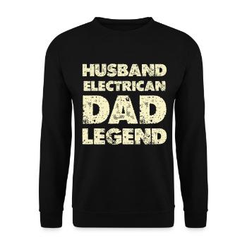 Ehemann Elektriker Legende - Unisex Pullover - Schwarz - Vorne - Alina (178cm) & Michal (187cm)