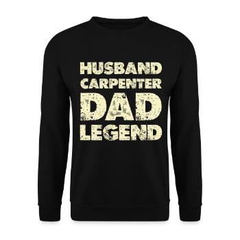 Husband Dad Legend Carpenter - Unisex Sweatshirt - black - Front - Alina (178cm) & Michal (187cm)