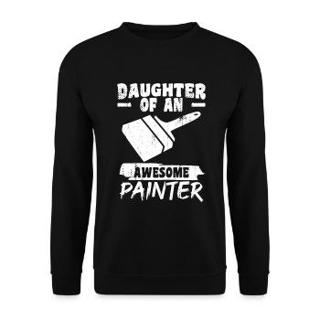 Tochter eines tollen Malers - Unisex Pullover - Schwarz - Vorne - Alina (178cm) & Michal (187cm)