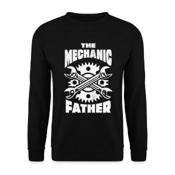 Mechaniker Vater Zahnräder - Unisex Pullover - Schwarz - Vorne - Alina (178cm) & Michal (187cm)