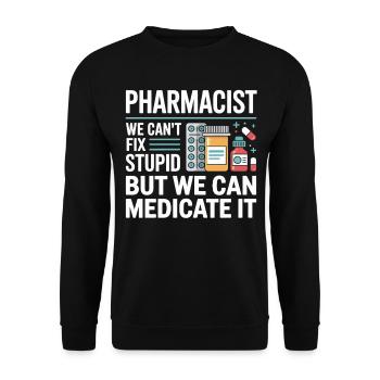 Pharma Humor Medicate It - Unisex Sweatshirt - black - Front - Alina (178cm) & Michal (187cm)