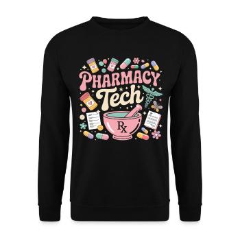 PharmaTech Apotheke Illustration - Unisex Pullover - Schwarz - Vorne - Alina (178cm) & Michal (187cm)