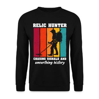 Metal Detector Relics Search - Unisex Sweatshirt - black - Front - Alina (178cm) & Michal (187cm)