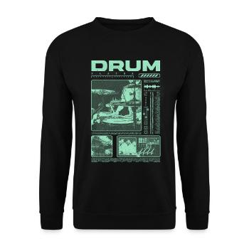 Rock-Schlagzeuger, Trommelspieler, Streetwear - Unisex Pullover - Schwarz - Vorne - Alina (178cm) & Michal (187cm)