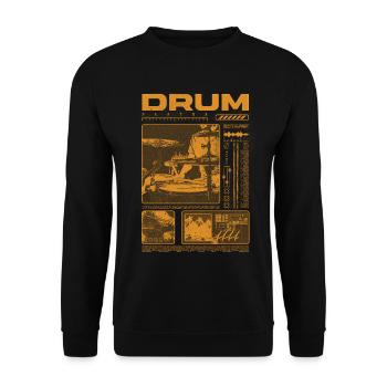 Rock-Schlagzeuger, Trommelspieler, Streetwear - Unisex Pullover - Schwarz - Vorne - Alina (178cm) & Michal (187cm)