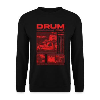 Rock-Schlagzeuger, Trommelspieler, Streetwear - Unisex Pullover - Schwarz - Vorne - Alina (178cm) & Michal (187cm)