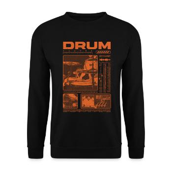 Rock-Schlagzeuger, Trommelspieler, Streetwear - Unisex Pullover - Schwarz - Vorne - Alina (178cm) & Michal (187cm)