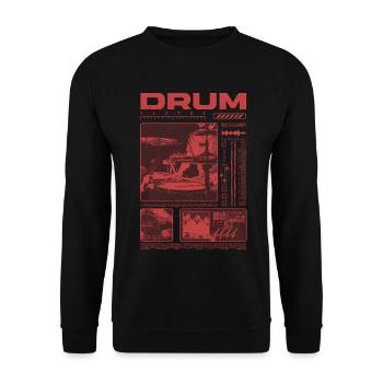 Rock-Schlagzeuger, Trommelspieler, Streetwear - Unisex Pullover - Schwarz - Vorne - Alina (178cm) & Michal (187cm)