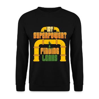 Pipelayer Pipeline Builder Finding Leaks - Unisex Sweatshirt - black - Front - Alina (178cm) & Michal (187cm)