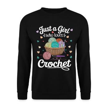Colorful Crochet Hobby & Wool Lover - Unisex Sweatshirt - black - Front - Alina (178cm) & Michal (187cm)
