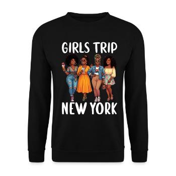 New York Girls Trip - Unisex Pullover - Schwarz - Vorne - Alina (178cm) & Michal (187cm)