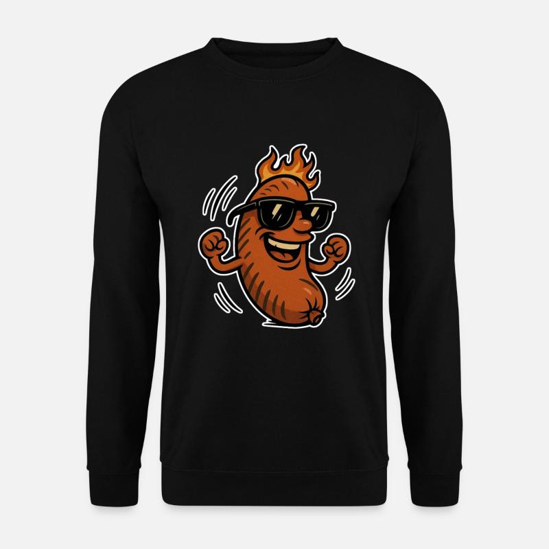 Bratwurst mit Sonnebrille - Unisex Pullover - Schwarz