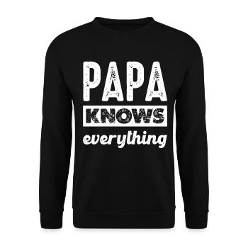 Papa sait tout - Sweat-shirt Unisexe - noir - Devant - Alina (178cm) & Michal (187cm)