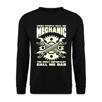 Mechanic Dad Saying - Unisex Sweatshirt - black - Front - Alina (178cm) & Michal (187cm)