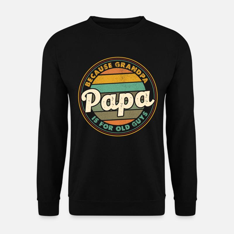 Papa Retro Abzeichen Sonnenuntergang - Unisex Pullover - Schwarz