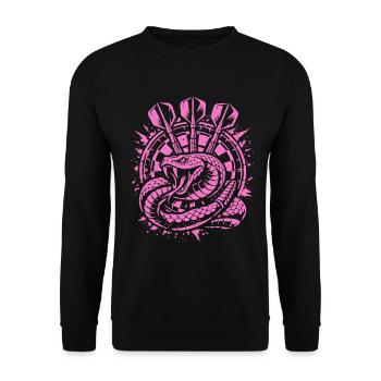 Darts | Rattle the Board , Klapperschlange - Unisex Sweatshirt - black - Front - Alina (178cm) & Michal (187cm)