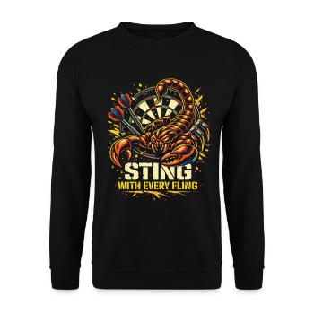 Darts | Sting with every Fling - Skorpion - Unisex Pullover - Schwarz - Vorne - Alina (178cm) & Michal (187cm)