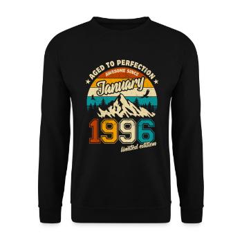 Limited Edition January 1996 Geburtstag Geschenk - Unisex Pullover - Schwarz - Vorne - Alina (178cm) & Michal (187cm)