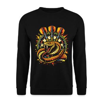 Darts | Rattle the Board , Klapperschlange - Unisex Sweatshirt - black - Front - Alina (178cm) & Michal (187cm)