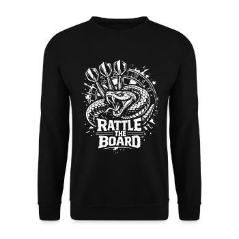 Darts | Rattle the Board , Klapperschlange - Unisex Sweatshirt - black - Front - Alina (178cm) & Michal (187cm)