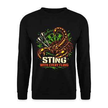 Darts | Sting with every Fling - Skorpion - Unisex Pullover - Schwarz - Vorne - Alina (178cm) & Michal (187cm)