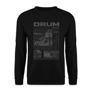 Rock-Schlagzeuger, Trommelspieler, Streetwear - Unisex Pullover - Schwarz - Vorne - Alina (178cm) & Michal (187cm)