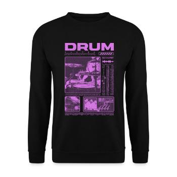 Rock-Schlagzeuger, Trommelspieler, Streetwear - Unisex Pullover - Schwarz - Vorne - Alina (178cm) & Michal (187cm)