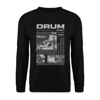 Rock-Schlagzeuger, Trommelspieler, Streetwear - Unisex Pullover - Schwarz - Vorne - Alina (178cm) & Michal (187cm)