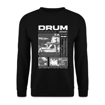 Rock-Schlagzeuger, Trommelspieler, Streetwear - Unisex Pullover - Schwarz - Vorne - Alina (178cm) & Michal (187cm)
