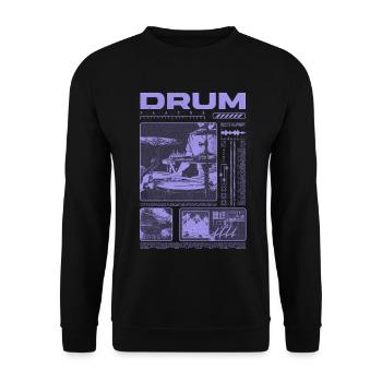 Rock-Schlagzeuger, Trommelspieler, Streetwear - Unisex Pullover - Schwarz - Vorne - Alina (178cm) & Michal (187cm)