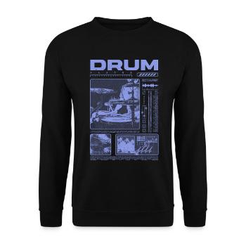 Rock-Schlagzeuger, Trommelspieler, Streetwear - Unisex Pullover - Schwarz - Vorne - Alina (178cm) & Michal (187cm)