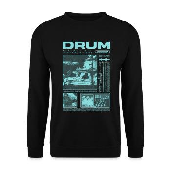 Rock-Schlagzeuger, Trommelspieler, Streetwear - Unisex Pullover - Schwarz - Vorne - Alina (178cm) & Michal (187cm)