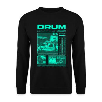 Rock-Schlagzeuger, Trommelspieler, Streetwear - Unisex Pullover - Schwarz - Vorne - Alina (178cm) & Michal (187cm)