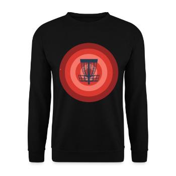 Disc Golf Korb Ziel Lustige Disc Fliegende Scheibe - Unisex Pullover - Schwarz - Vorne - Alina (178cm) & Michal (187cm)
