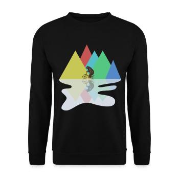 Bear Riding A Bike - Unisex Sweatshirt - black - Front - Alina (178cm) & Michal (187cm)