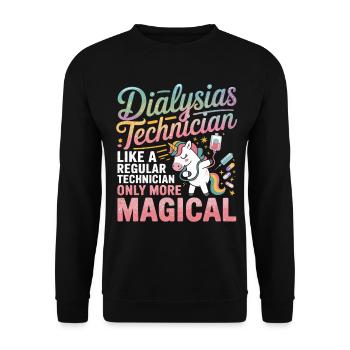 Magic Dialysis Technician Unicorn - Unisex Sweatshirt - black - Front - Alina (178cm) & Michal (187cm)