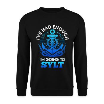 Nordsee Urlaub MIR REICHT'S ICH FAHR NACH SYLT - Unisex Pullover - Schwarz - Vorne - Alina (178cm) & Michal (187cm)