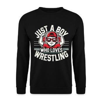 Lutte, Ringen, juste un garçon qui aime la lutte - Sweat-shirt Unisexe - noir - Devant - Alina (178cm) & Michal (187cm)