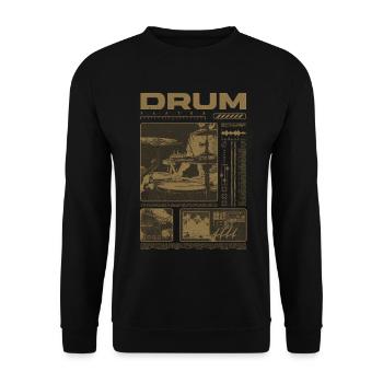 Rock-Schlagzeuger, Trommelspieler, Streetwear - Unisex Pullover - Schwarz - Vorne - Alina (178cm) & Michal (187cm)