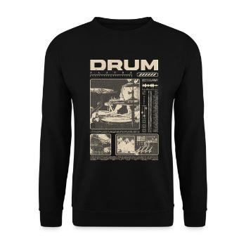 Rock-Schlagzeuger, Trommelspieler, Streetwear - Unisex Pullover - Schwarz - Vorne - Alina (178cm) & Michal (187cm)