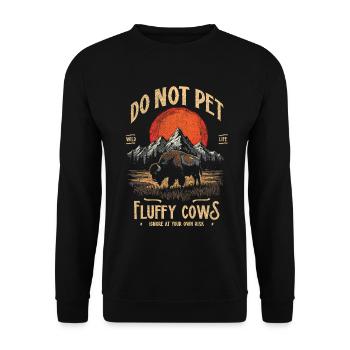 Les bisons vintage ne caressent pas les vaches duveteuses Bizons drôles - Sweat-shirt Unisexe - noir - Devant - Alina (178cm) & Michal (187cm)