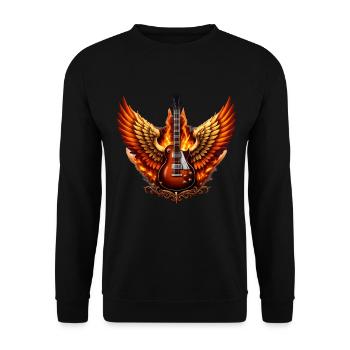 Flaming Angels and Guitar Rock Angels - Unisex Sweatshirt - black - Front - Alina (178cm) & Michal (187cm)