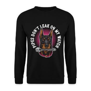 Pipelayer Pipes Don't Leak On My Watch - Unisex Sweatshirt - black - Front - Alina (178cm) & Michal (187cm)