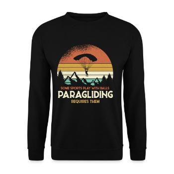 Sunset Paragliding Motif - Unisex Sweatshirt - black - Front - Alina (178cm) & Michal (187cm)