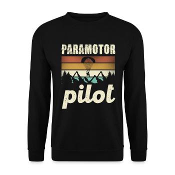 Paramotor Pilot Retro Sunset - Sweat-shirt Unisexe - noir - Devant - Alina (178cm) & Michal (187cm)