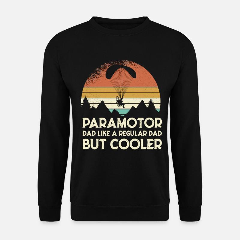 Paramotor Dad Retro Sonnenuntergang - Unisex Pullover - Schwarz