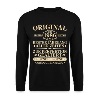40e anniversaire Vintage 1986 absolument unique - Sweat-shirt Unisexe - noir - Devant - Alina (178cm) & Michal (187cm)