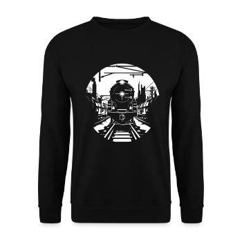 Croquis ferroviaire - Sweat-shirt Unisexe - noir - Devant - Alina (178cm) & Michal (187cm)