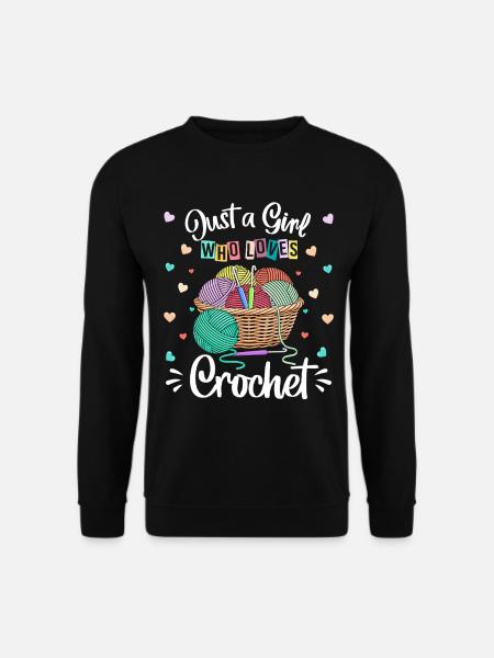 Buntes Häkeln Hobby & Wolle Liebhaberin Mädchen - Unisex Pullover - Schwarz